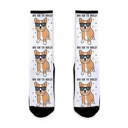 Who Run The World? Corgis Socks