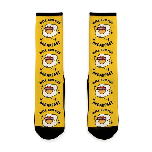 Will Run For Breakfast Socks