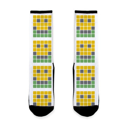 Wordle Pixel Smile Socks