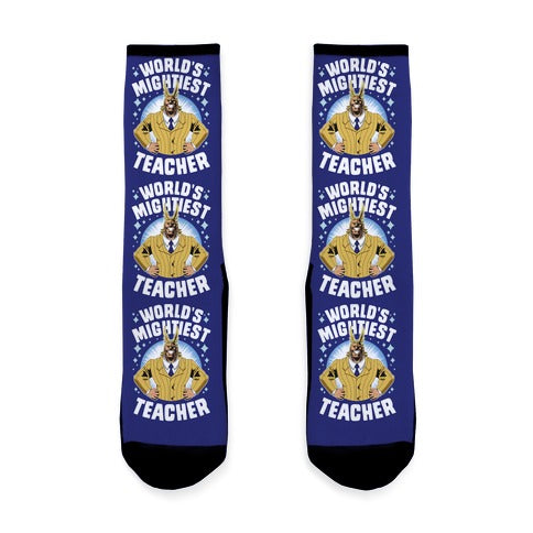 World's Mightiest Teacher Socks