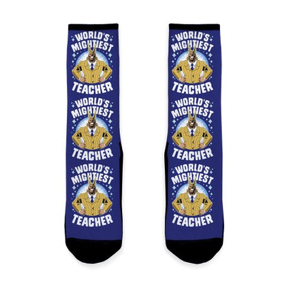 World's Mightiest Teacher Socks
