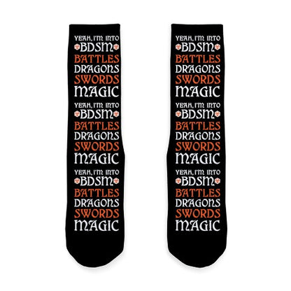 Yeah, I'm Into BDSM - Battles, Dragons, Swords, Magic (DnD) Socks