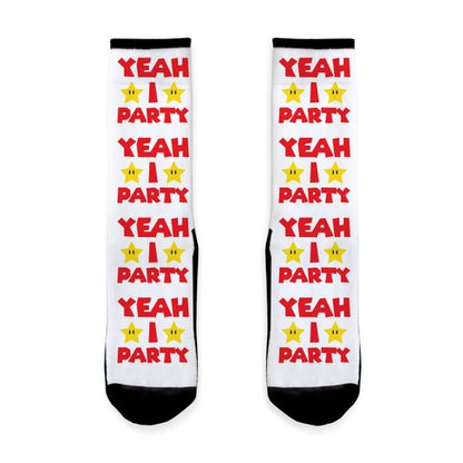 Yeah I Party Mario Parody Socks