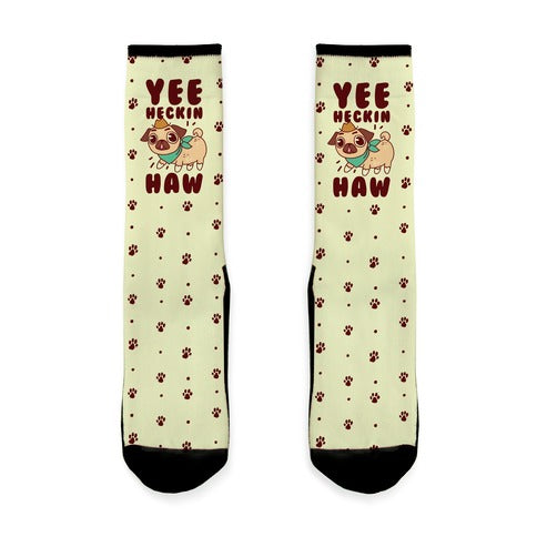 Yee Heckin Haw Pug Socks