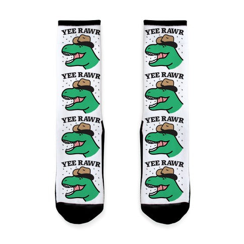 YEE RAWR Cowboy Dino Socks