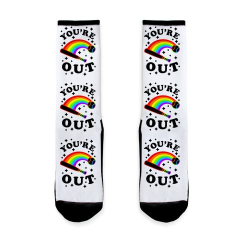 You're Out (Gay Baseball Pride) Socks