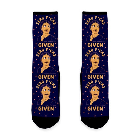 Zero F*cks Given Alexandria Ocasio-Cortez Socks