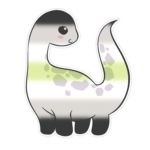 Agender-Dino Die Cut Sticker