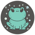 Alien Space Frog Die Cut Sticker