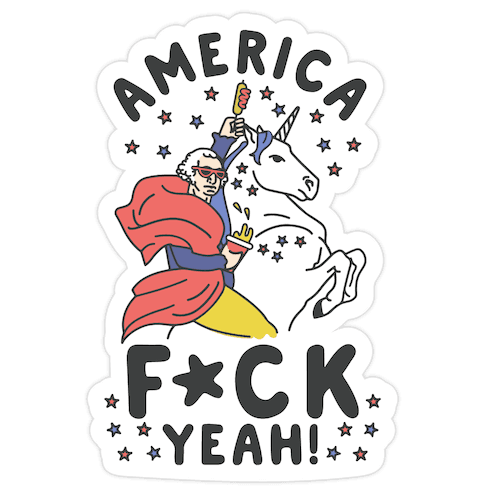 America F*ck Yeah Washington Unicorn Die Cut Sticker