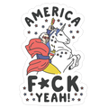 America F*ck Yeah Washington Unicorn Die Cut Sticker