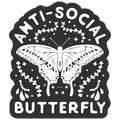 Anti-Social Butterfly Die Cut Sticker