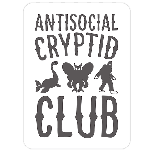 Antisocial Cryptid Club Die Cut Sticker