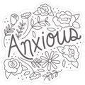 Anxious Florals Die Cut Sticker