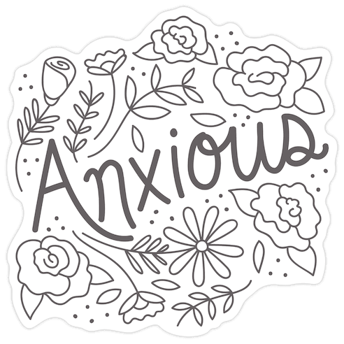 Anxious Florals Die Cut Sticker