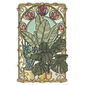 Art Nouveau House Plants Die Cut Sticker
