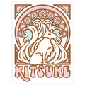 Art Nouveau Kitsune Die Cut Sticker