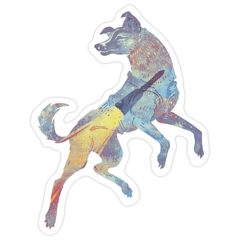 Astronaut Dog Laika Die Cut Sticker