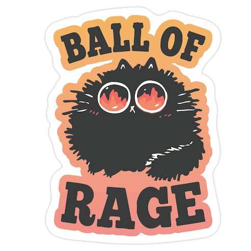 Ball Of Rage Die Cut Sticker