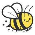 Bee With Knife Die Cut Sticker