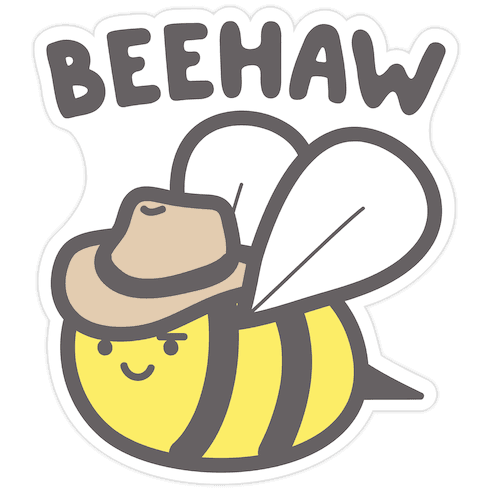 Beehaw Cowboy Bee Die Cut Sticker