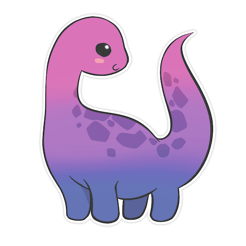 Bisexual-Dino Die Cut Sticker