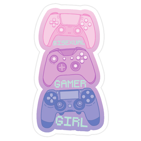 Bisexual Gamer Girl Die Cut Sticker