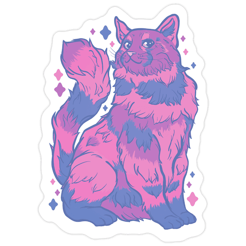 Bisexual Pride Cat Die Cut Sticker