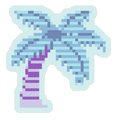 8-Bit Vaporwave Palm Tree Die Cut Sticker