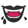 Black Vampire Lips Die Cut Sticker