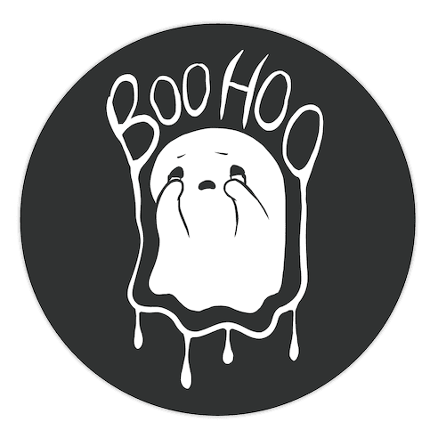 Boo Hoo Sad Ghost Die Cut Sticker