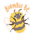 Burmble Be Derpy Bee Die Cut Sticker