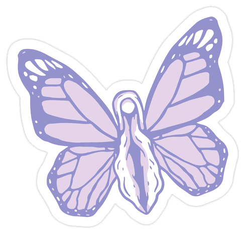 Butterfly Vagina Pattern Die Cut Sticker