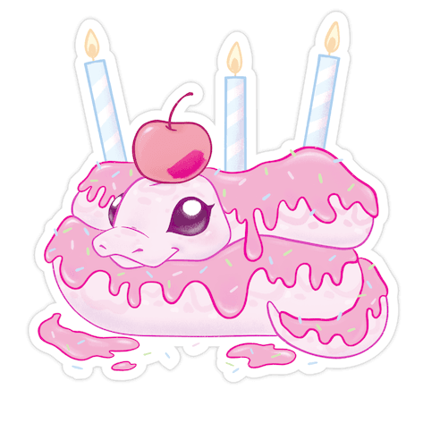 Cake Snake Die Cut Sticker