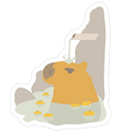 Capybara Hot Spring Die Cut Sticker