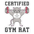 Certified Gym Rat Die Cut Sticker
