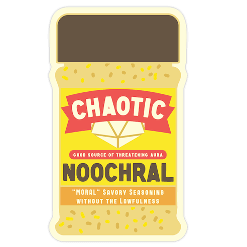 Chaotic Noochral (Chaotic Neutral Nutritional Yeast) Die Cut Sticker