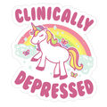 Clinically Depressed Unicorn Die Cut Sticker