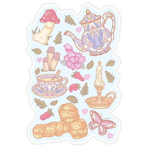 Cottagecore Peens Pattern Die Cut Sticker