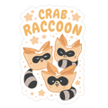 Crab Raccoon Die Cut Sticker