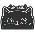 Cuss Cat Oh Shit Die Cut Sticker