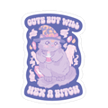 Cute But Will Hex a Bitch Cat Die Cut Sticker