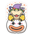Cute Halloween Bowser Die Cut Sticker