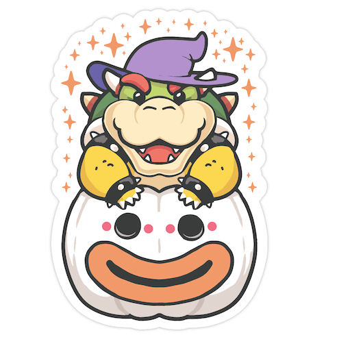 Cute Halloween Bowser Die Cut Sticker