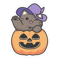 Cute Halloween Cat Die Cut Sticker