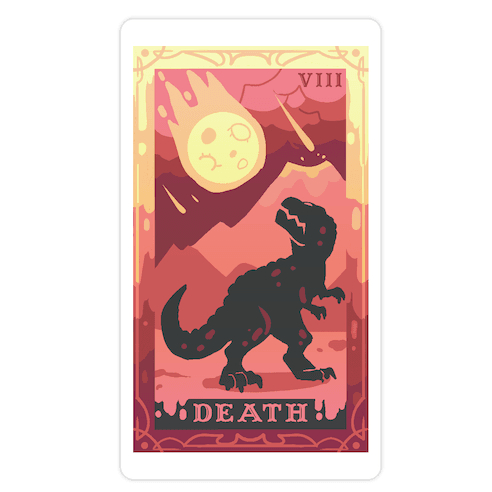 Death Dino Tarot Die Cut Sticker