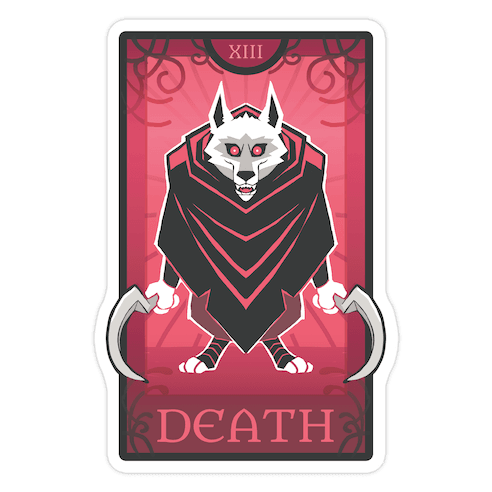 Death Wolf Tarot Die Cut Sticker