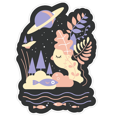 Deep Space Diving Die Cut Sticker