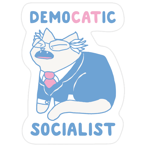 DemoCATic Socialist Die Cut Sticker