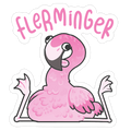 Derpy Flamingo Flerminger Die Cut Sticker